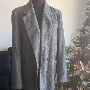 Garage Black and White Textured Blazer